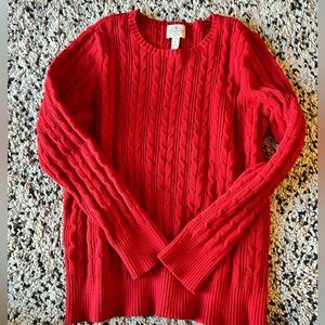 Red Cable Knit Sweater